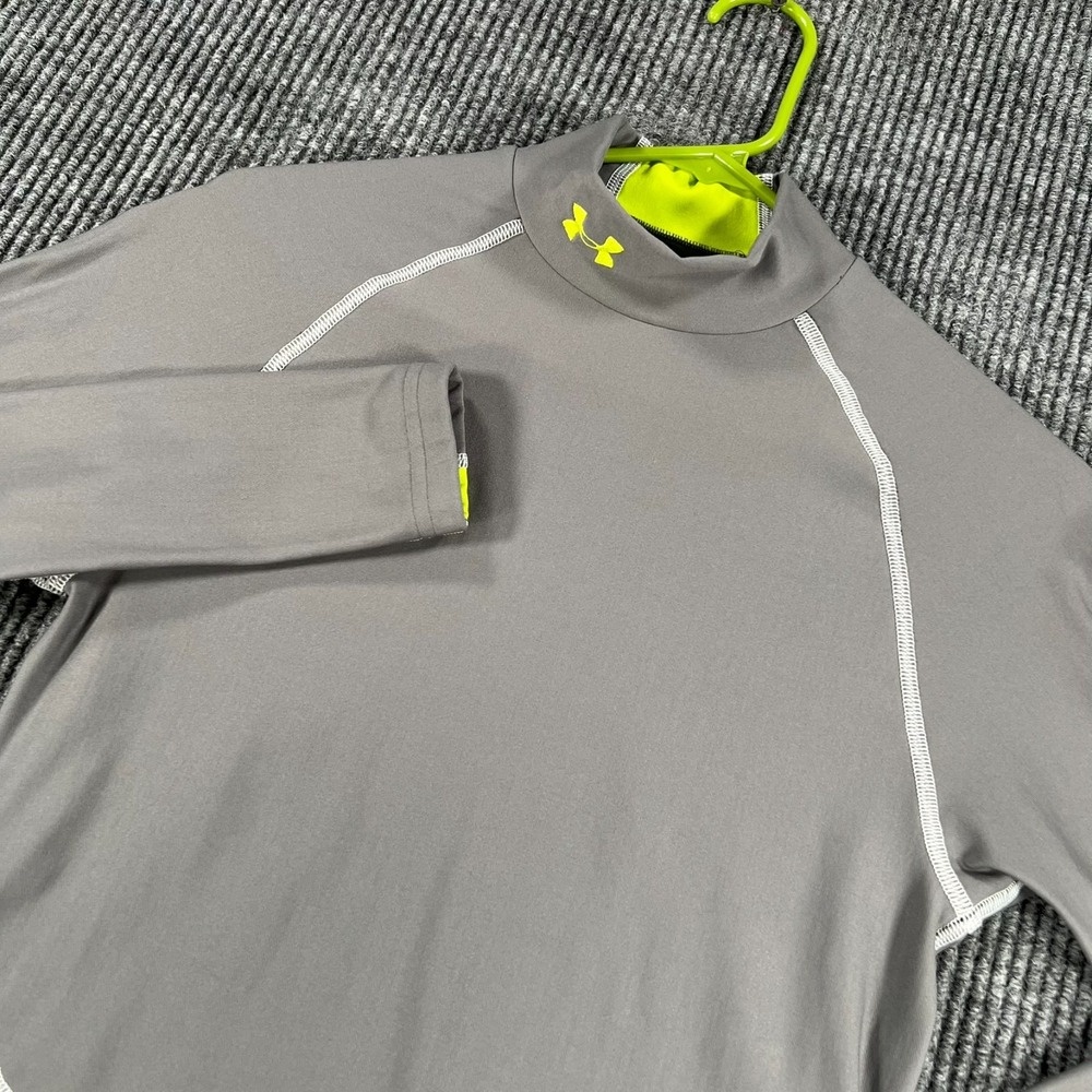 Under Armour Pullover Compression Cold Gear Shirt Mens Medium Gray Green